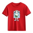 thumbnail image 6 of Avrnliq Girls' Red Cartoon Graphic 100% Cotton Crewneck Short Sleeve Tee, Soft Breathable Machine Washable Durable Casual T-Shirt for Kids & Big Girls Ages 2-13 Years,Size 5-6 T, 6 of 6