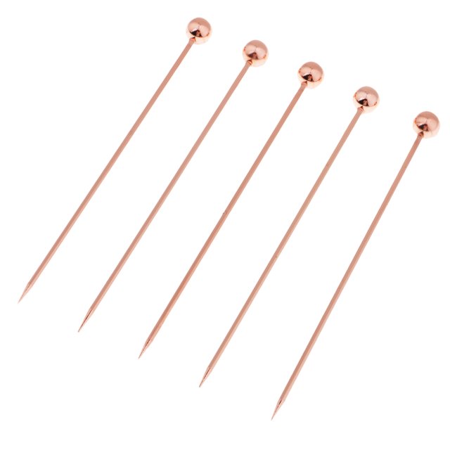 5pcs Barra de acero inoxidable Selecciones de bebidas Accesorios de cóctel Bead-Multicolor Bead-Rose Gold Sunnimix Selecciones de cóctel de acero inoxidable
