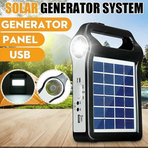 MDHAND Portable Solar Power Station, 6V 2W Power Bank with LED Flashlight for Outdoor Camping Emergency/Hiking