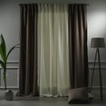 thumbnail image 4 of 3S Brother's Solid Combined Mix and Match 4 Panels Curtains with 2 Color Combination Velvet Look Hanging Back Tap & Rod Pocket Bedroom Office Windows Luxury Home Decoration 28"x84" Cream-Light Brown, 4 of 7