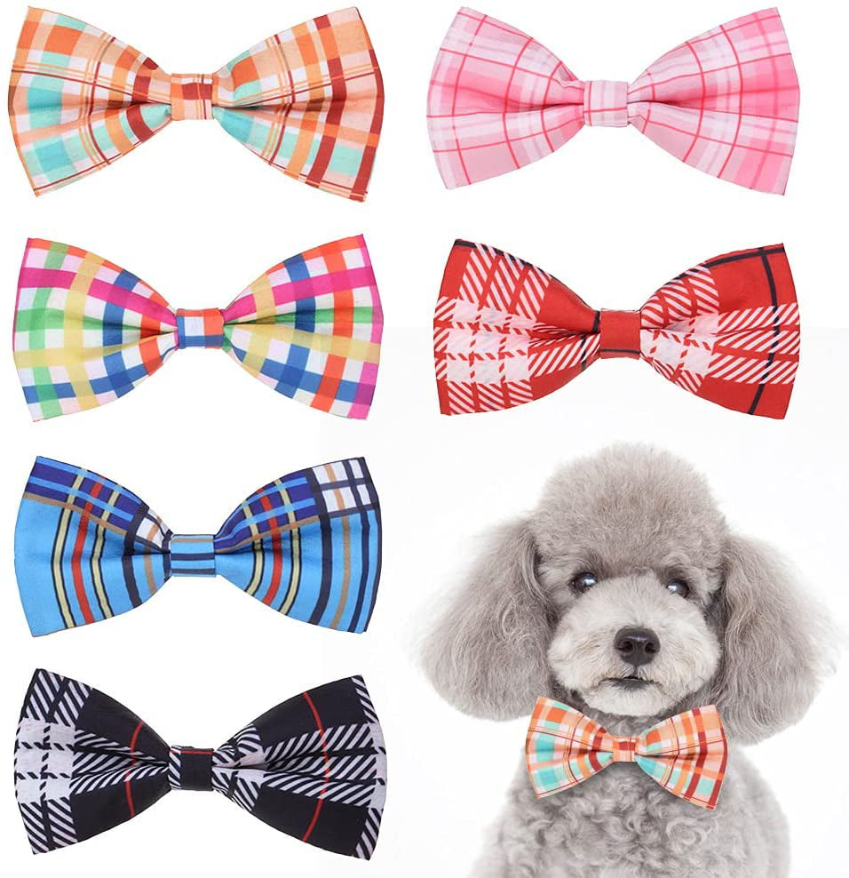 PET SHOW Pet Small Dogs Collar Attachment Bow Ties Puppies Cats Collar Charms Accessories Slides Bowties for Birthday Wedding Parties 