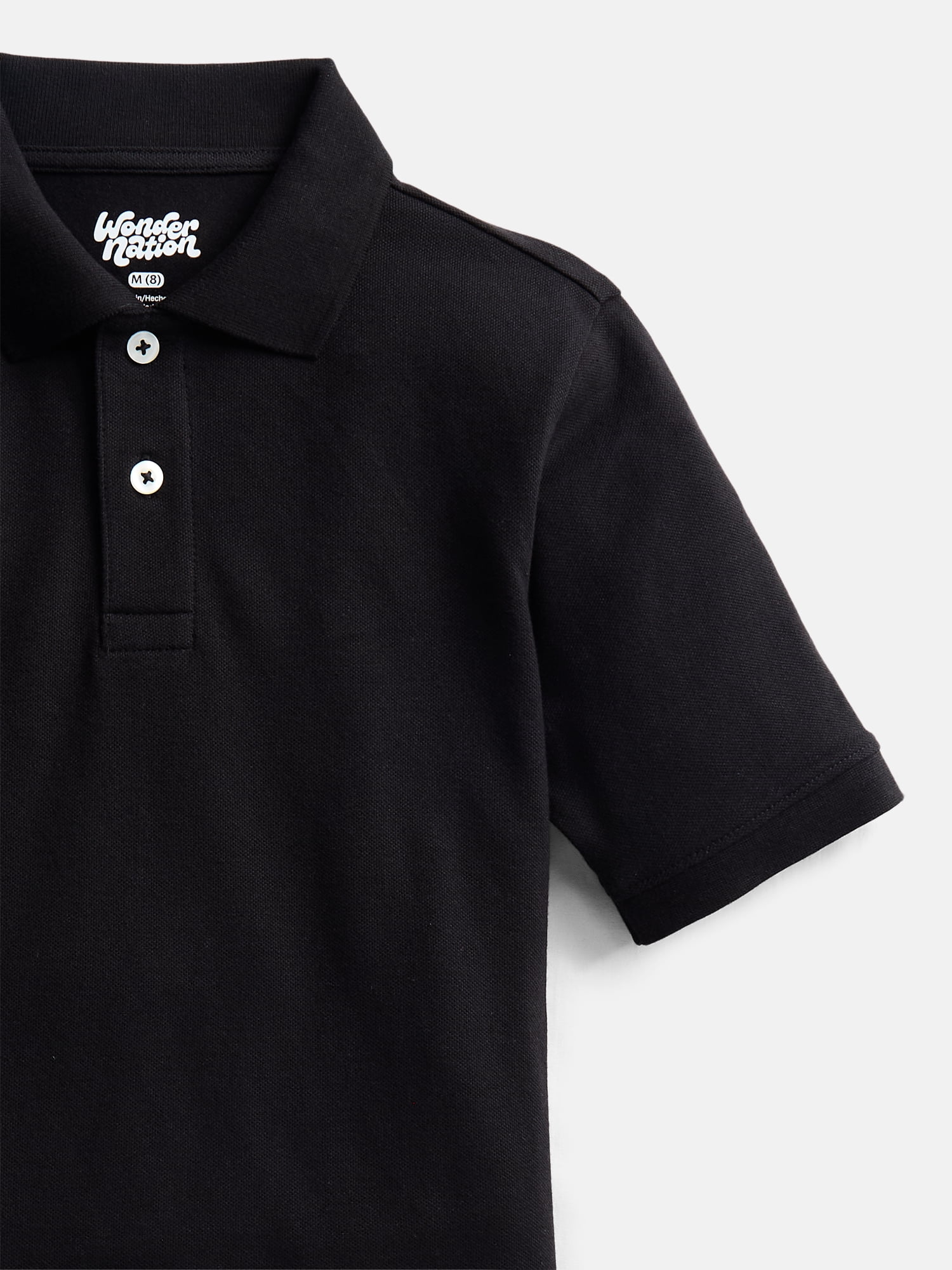 Wonder Nation Boys School Uniform Pique Polo Shirt with Short Sleeves, Size 4-18