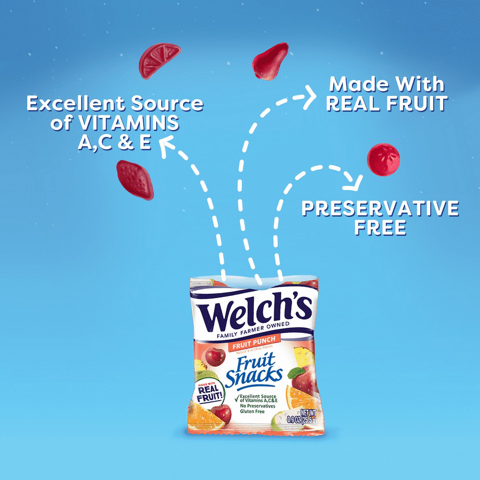 Welch's Fruit Punch and Berries 'N Cherries Fruit Snacks Variety Pack, 0.9 oz, 22 count - image 2 of 7