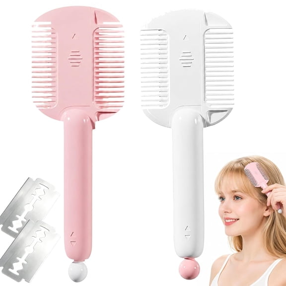 Adjustable DIY Hair Thinning Trimmer Comb, Double-Sided Razor Hair Cutting Comb for Bangs, Layers, Split Ends, Thinning and Home Styling
