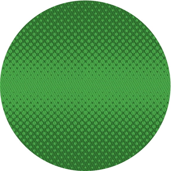 Ahgly Company Machine Washable Indoor Round Transitional Green Area Rugs, 6' Round