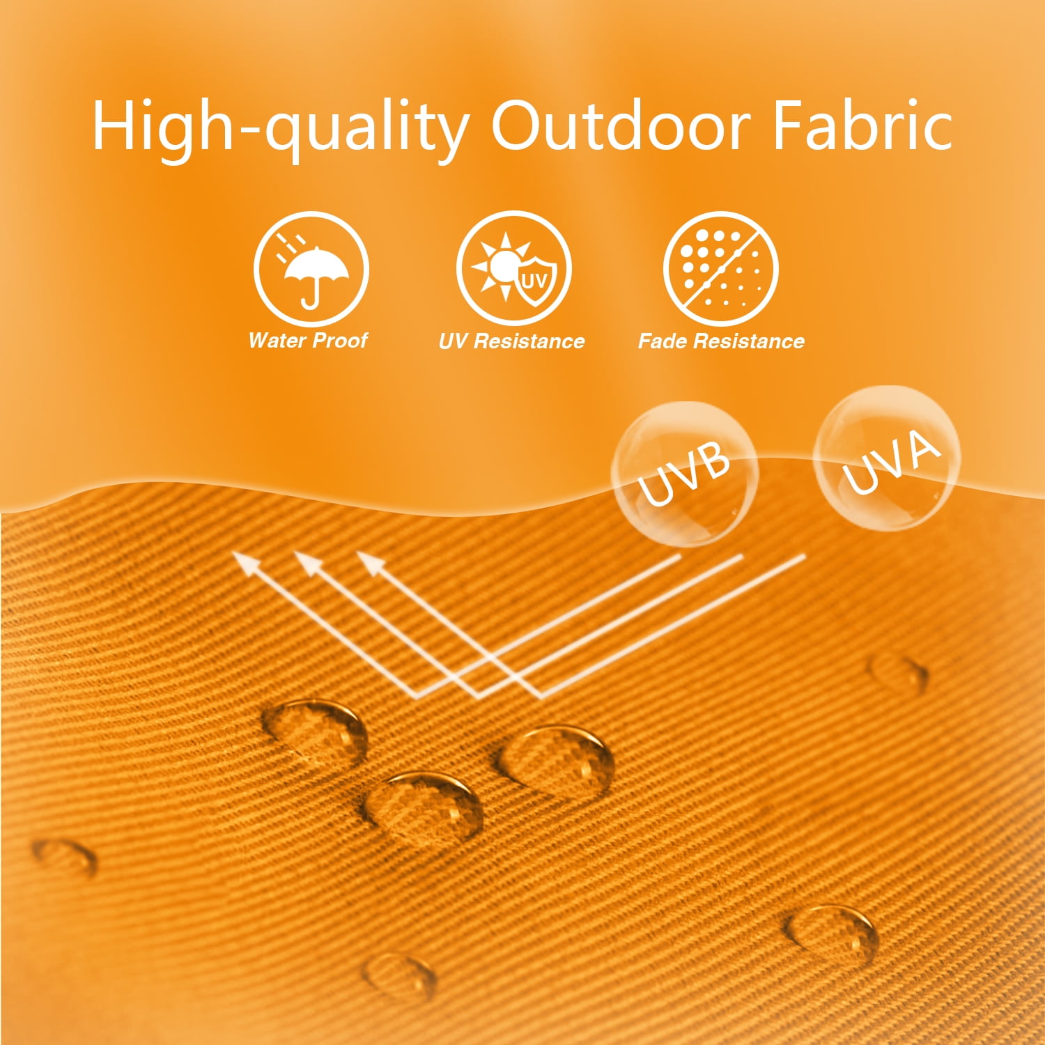 KOOL 10x6.5ft Rectangular Patio Umbrella with Crank Handle, Outdoor Market Umbrella with 6 Sturdy Umbrella Ribs, Waterproof, Orange