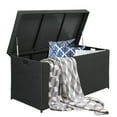 thumbnail image 3 of Zimtown 132 Gallon Deck Box, Wicker Rattan Storage Box for Patio Garden Yard Indoor & Outdoor, 3 of 10