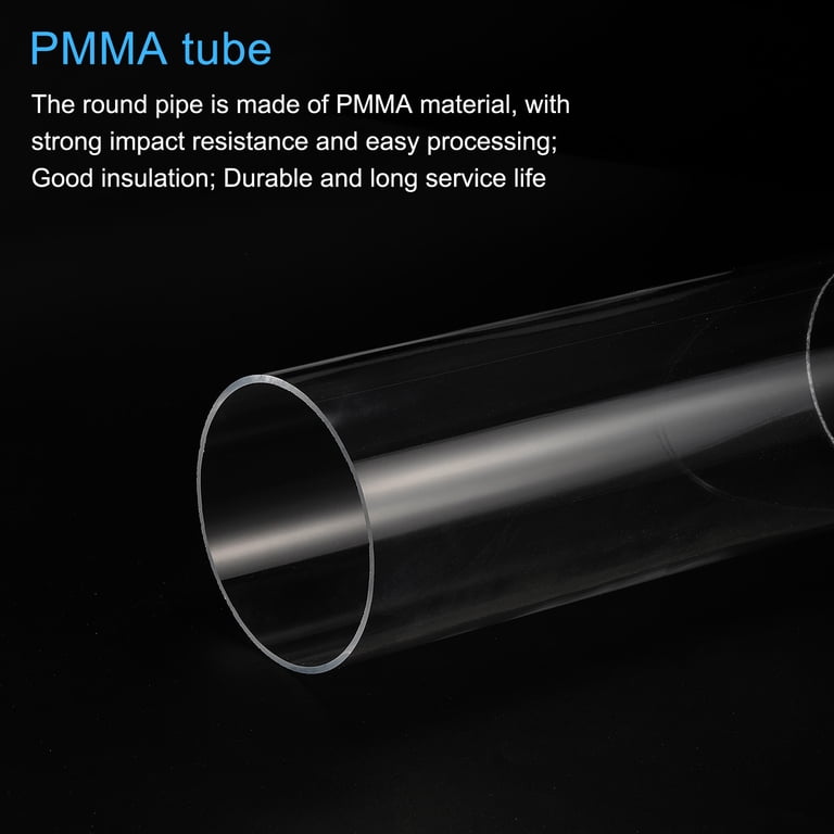 Meccanity Clear Acrylic Pipe Tube - 76mm ID X 80mm OD X 10" Length | Rigid PMMA Tube For DIY, Lamps, Water Cooling