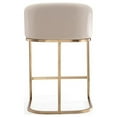 thumbnail image 3 of Maklaine Faux Leather Bar Stool Chair in Cream With Semi-circle Seat & Footrest, 3 of 5