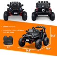 thumbnail image 5 of 48.4" Large Ride On Car for Kids, 12V Battery Powered Electric Car with 2 Seats, Remote Control, 14" Large Suspension Wheels, LED Lights, Music, Bluetooth, Best Gifts for 3,4,5,6,7,8 Year Olds, 5 of 5