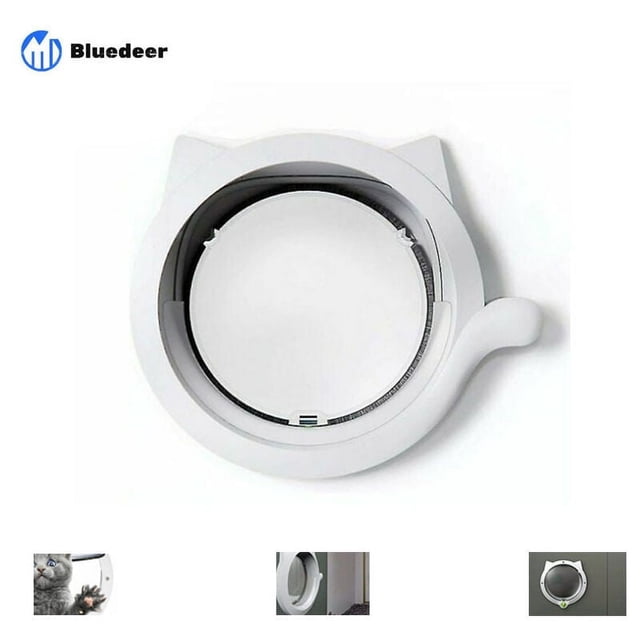 Puerta abatible para gatos, puerta para gatos para perros, puerta para gatos con agujero blanco