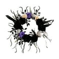 thumbnail image 2 of sruoe Halloween Decor, Halloween Decoration Indoor, Artificial Wreaths, Halloween Decoration Outdoor, Halloween Decoration, Halloween Wreaths for Front Door, Skeleton Black Pendant Wreath Decoration, 2 of 7