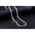 thumbnail image 3 of 925 Italian Sterling Silver 4mm Solid Franco Chain, FREE Microfiber Cloth, Rhodium Plated Square Box Link Mens Womens Necklace 16" - 30", Giorgio Bergamo, 3 of 8