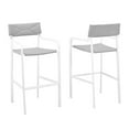 thumbnail image 2 of Modway Raleigh Outdoor Patio Aluminum Bar Stool Set of 2 in White Gray, 2 of 8