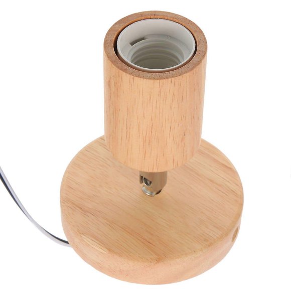 Wood E27 Thread Lamp Holder Rotatable Light Socket Ceiling Light Bulb Socket
