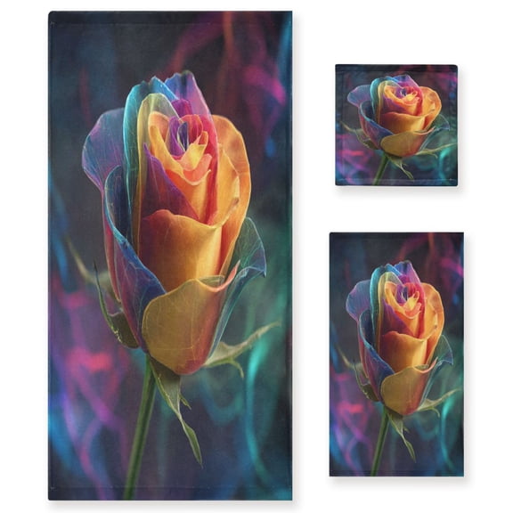 Three-Piece Towel Set Face Towel Towel Set Hand Towel Bath Towel Cotton Bath Towels Bath Towel Sets Hand Bath Towels Colored Rose