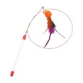 thumbnail image 2 of Cat Teaser Toy with 96 cm Telescopic Plastic Rod, Multi-Color Feathers with Bell, Spring Rotation, Durable and Washable Interactive Toy for Cat Exercise and Training, 2 of 6