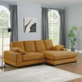 thumbnail image 4 of Daisy Convertible Sectional Sofa Couch with L-Shaped Design in Mango Color, 4 of 6