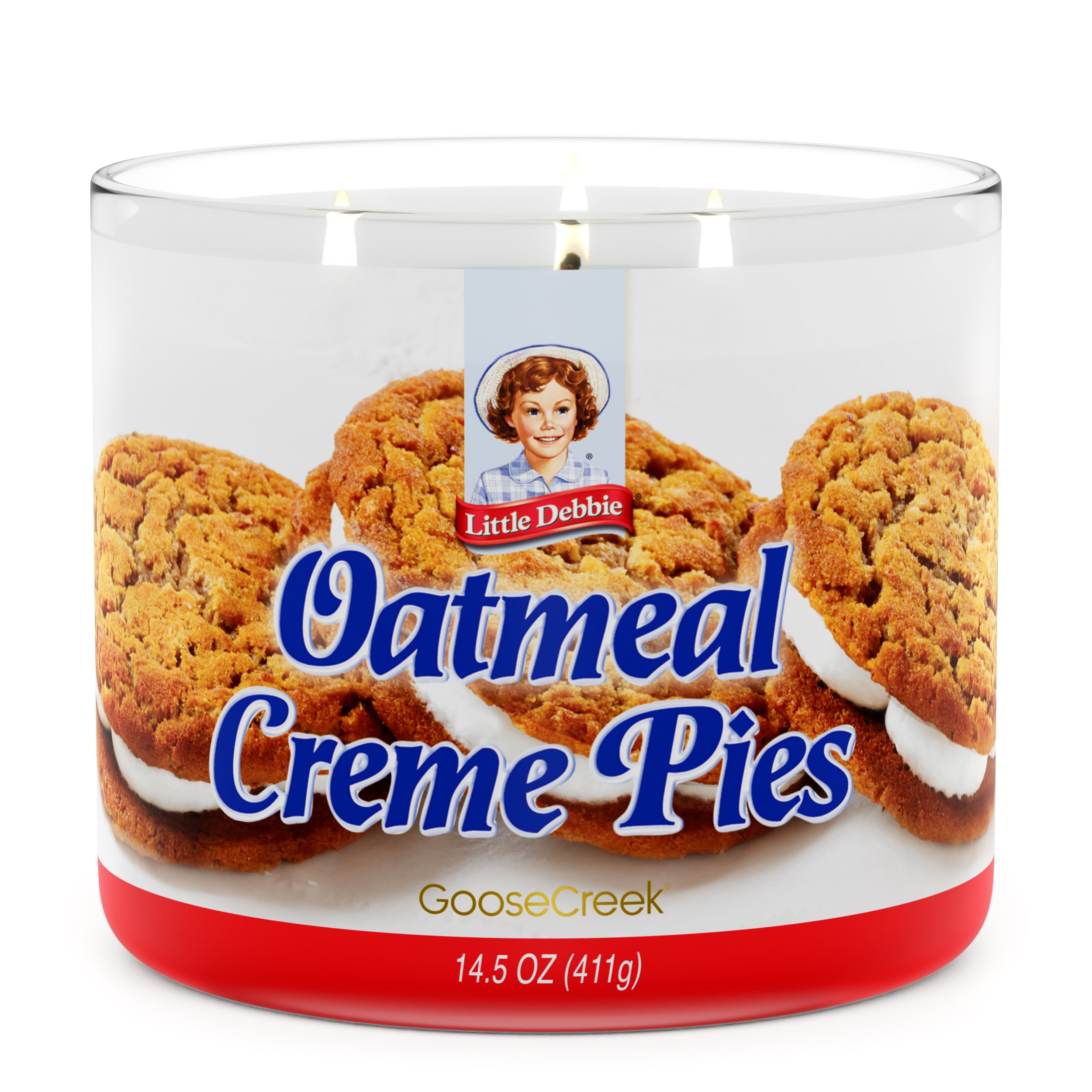 (2 pack) Goose Creek 3-Wick Little Debbie Oatmeal Cream Pies Scented Jar Candle, 14.5oz.