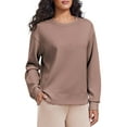 thumbnail image 6 of Pinspark Soft Crewneck Sweatshirt for Women Pullover Long Sleeve Lightweight Yoga Loose Fit Sweatshirts Casual Dropped Shoulder Fall 2025, 6 of 8