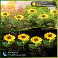thumbnail image 4 of 4 Pack Solar Garden Lights, Solar Sunflower Lights Outdoor Waterproof with Auto On/Off, Solar Lights for Patio Lawn Outdoor Decor, Yellow, 4 of 8
