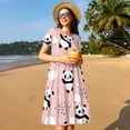 thumbnail image 4 of Vsdgher Panda pour Femmes Été 2025 Robes Midi Maxi Décontractées Légères Manches Courtes Col Rond Robe de Plage, 4 of 6