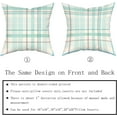 thumbnail image 5 of Blue Teal Pillow Covers 18x18 Set of 2 Light Blue Grey Buffalo Plaid Holiday Decorative Throw Pillows Spring Summer Decorations Pillowcase Cotton Square Cushion Cover Decor for Home Couch Bed Soft, 5 of 6