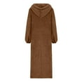 thumbnail image 5 of DHFJKG Womens Pajamas Fluffly Robe Hoodies Dress Loungewear Double-Sided Plush Long Sleeve Hooded Drawstring Pullover Homewear Soft Home Clothes, 5 of 5