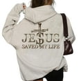 thumbnail image 4 of Jesus Christ Saved My Life Hoodie – Double Sided Christian Cotton Pullover, Religious Faith Based Hoodie, Unisex Gift for Men and Women, 4 of 7