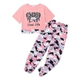 thumbnail image 3 of Usaibhir Girl Outfits Short Sleeve Printed Crop Tops + Camouflage Pants 2pcs Summer Clothes Set 7-14T, 3 of 12