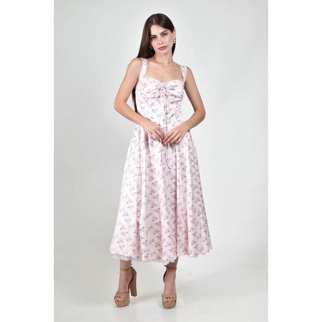 Vestido satinado floral Roman Fashion /Juvenil, 4753 (Rosa) rosa CH