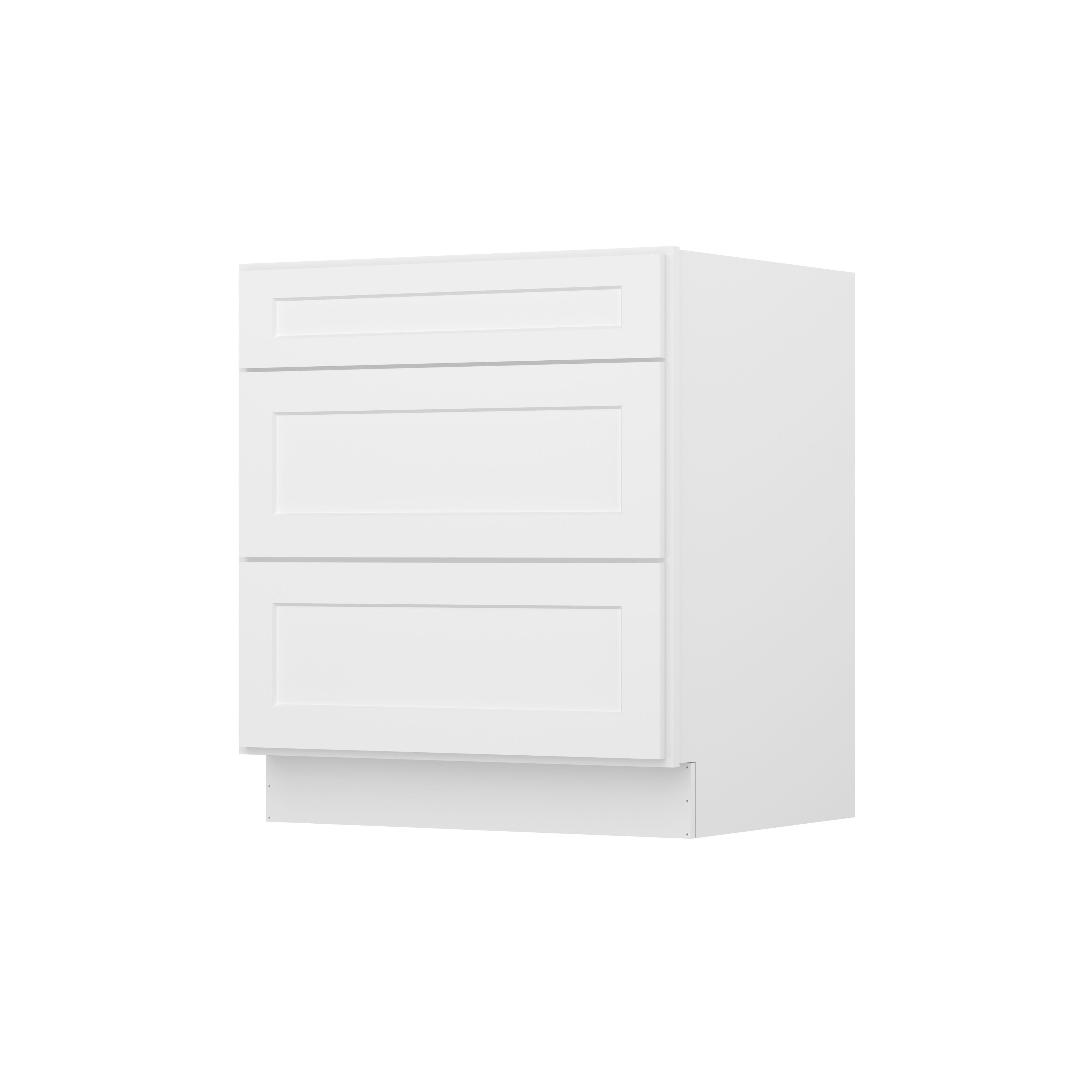 Furinno Shaker Drawer Base Kitchen Cabinet with 3-Drawers, Ready to Assemble, 24 D x 30 W x 34.5 H, White