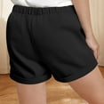 thumbnail image 3 of Girls Athletic Shorts with Pockets New Girls Shorts Casual with Pockets Drawstring Elastic Waist Kids Plus Size Beach Vacation Summer Short Pants Black 110, 3 of 7