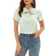 thumbnail image 4 of Blusa impresa de cuello con lazo para mujer de manga corta INSPIRE CHIC XS verde-floral, 4 of 6