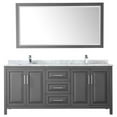 thumbnail image 2 of Wyndham Collection Daria 80" Square-Sinks Wood Double Bathroom Vanity in Gray, 2 of 3