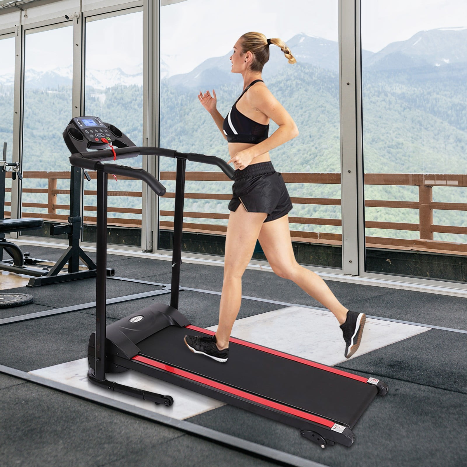Details about   1100W Electric Folding Treadmill With Device Holder Shock Absorption And Incline 
