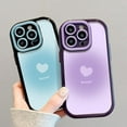 thumbnail image 7 of Love Heart Gradient Sweet Bright Color Cute Silicone Case for Women Girls Compatible with iPhone Case (iPhone 14 Pro,Blue White), 7 of 7