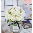 thumbnail image 4 of 2 bunches of artificial roses, 12 decorative bouquets, suitable for home office parties, brides and wedding decorations (white), 4 of 7