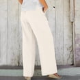 thumbnail image 6 of YOZGXEG Wide Leg Pants Women Womens Casual Solid Color Elastic Waist Loose Long Trousers With Pockets Beige S-3Xl, 6 of 9