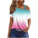 thumbnail image 2 of Fiudx Ropa de Mujer Camiseta Tipo Blusa con Hombros Descubiertos y Manga Corta Informal para Mujer a La Moda, 2 of 5