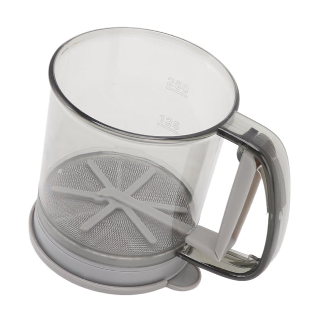 Taza de filtro de harina tipo prensa manual etiqueta de gramo precisa filtro de doble capa taza de tamiz de harina de malla semiautomática con tapa para herramientas para ANGGREK Otros
