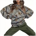 thumbnail image 4 of Women's Oversized Hoodies Camo Hooded Sweatshirts Long Sleeve Jackets with Pocket Maple Leaf Pullover Casual Tops Basic Shirts for Winter, 4 of 7
