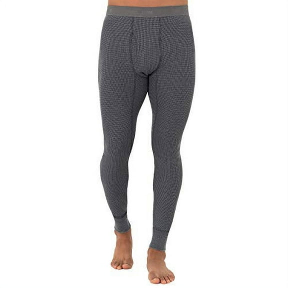 Fruit of the Loom Men's Recycled Premium Waffle Thermal Underwear Bottom (1, 2, 3, and 4 Packs), Greystone Heather, 3X-Large