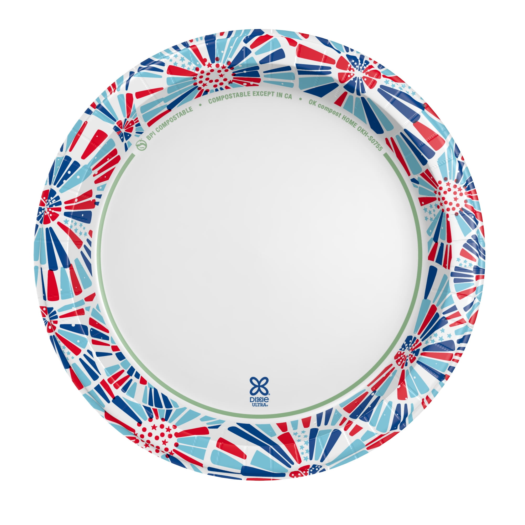Dixie Ultra Summer Design Disposable Paper Plates, 10", Multi-Color, 20 Count
