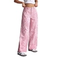 thumbnail image 3 of Women'S for Pink Leopard Wide Leg Jeans XXL, 3 of 8