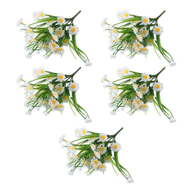 relayinert 5pcs/set Space With Artificial Daisies Realistic Appearance And Low Maintenance white 1Set