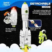 AuntyFey Space Rocket Toys, Spaceship Shuttle with Glowing & Sound Effect, Educational Stem Gift for Boy Girl