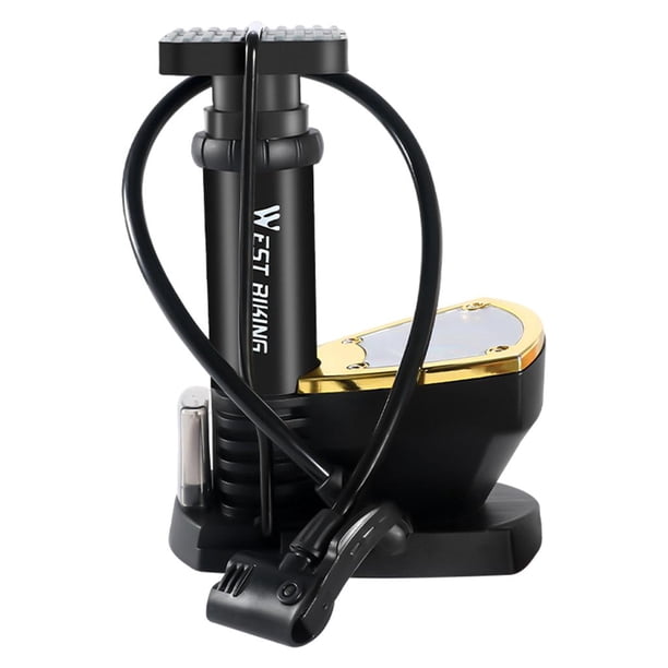 Bomba de bicicleta, inflador universal, válvula para bicicletas y motocicletas. negro