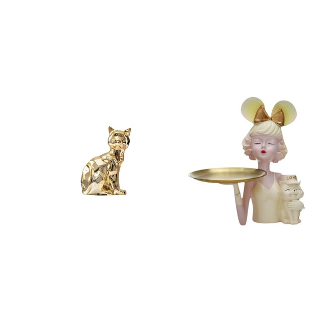 Figura escultórica con bandeja para llaves. Adorno moderno de arte artesanal para chimenea, mueble de TV, mesa, dormitorio o entrada.