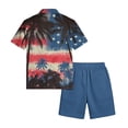 thumbnail image 5 of 4th of July Men's 2 Piece Shorts Set Summer Beach Outfits Short Sleeve Button Down Shirts and Shorts US 250 Years Anniversary Vacation Sets, 5 of 6
